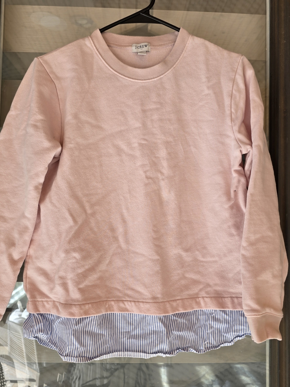 J. Crew Pink Layered-Look Sweatshirt Top Small